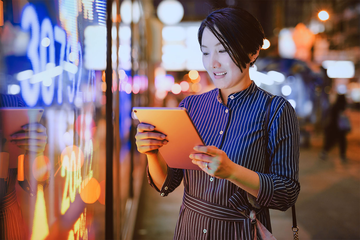 Woman using tablet