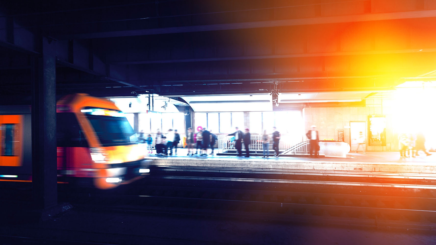 People waiting for their train on the platform