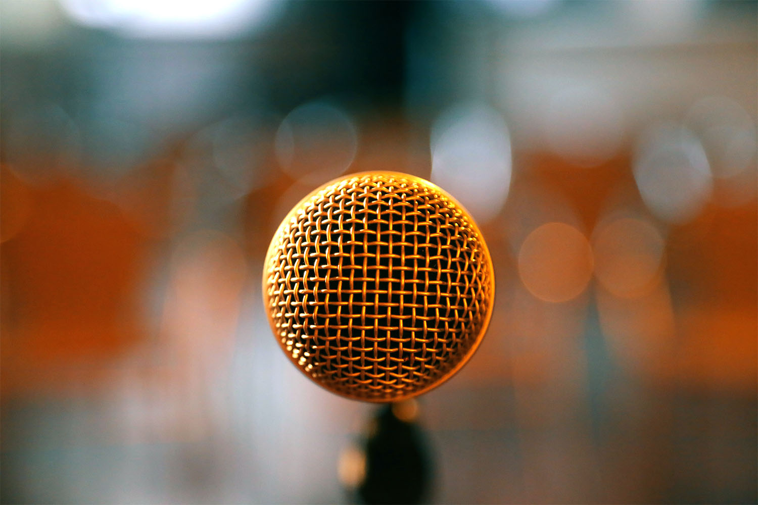 Zoomed in photo of a microphone