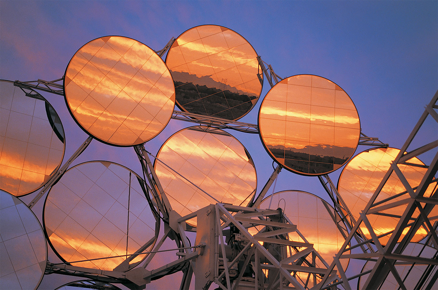 Round solar panels