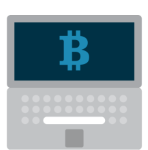 Blockchain on laptop icon
