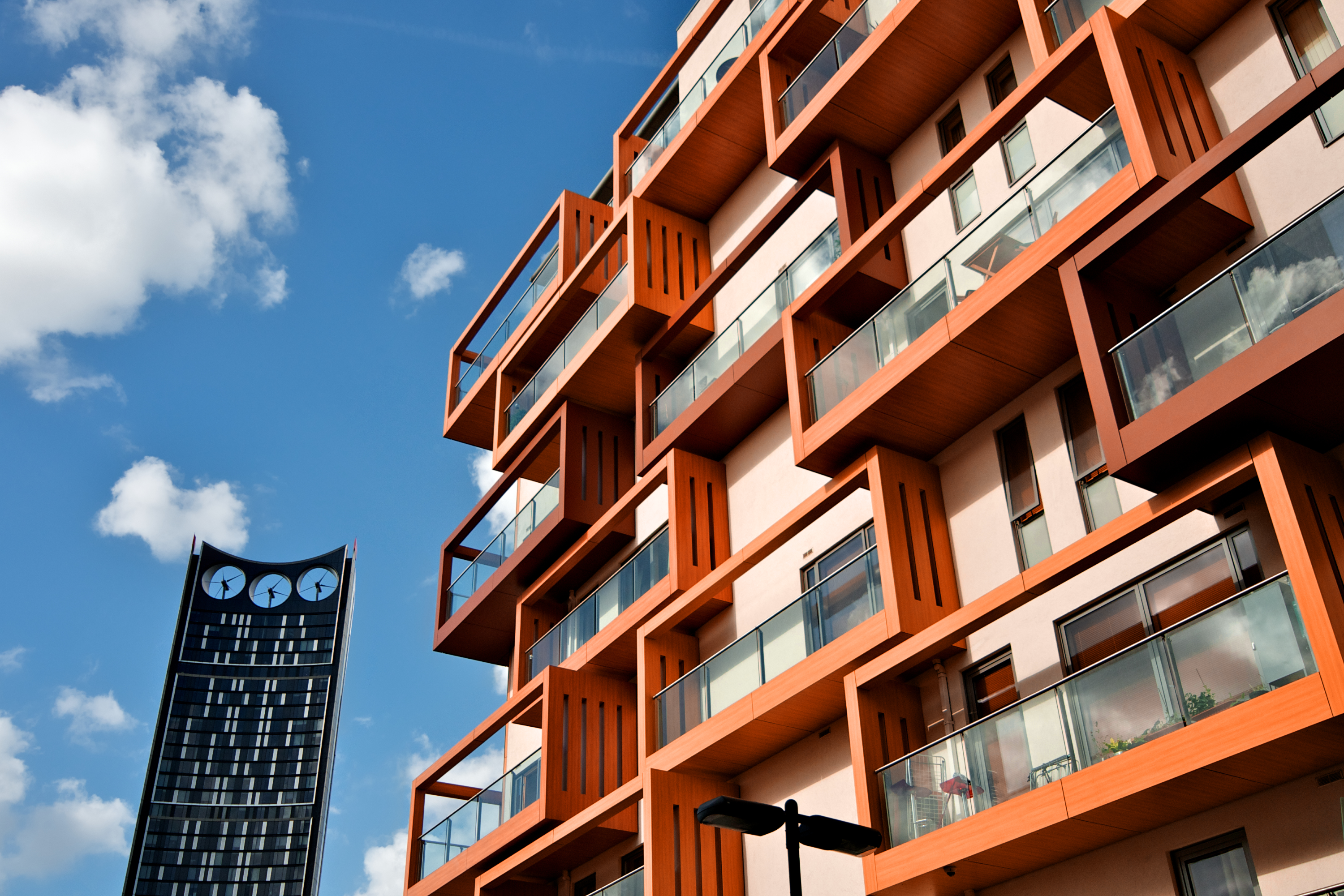 Flat facade in the sunshine