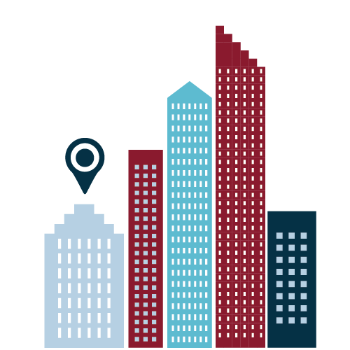 Osborne Clarke branded graphic - city buildings