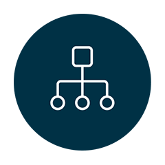 Navy icon with org chart in centre