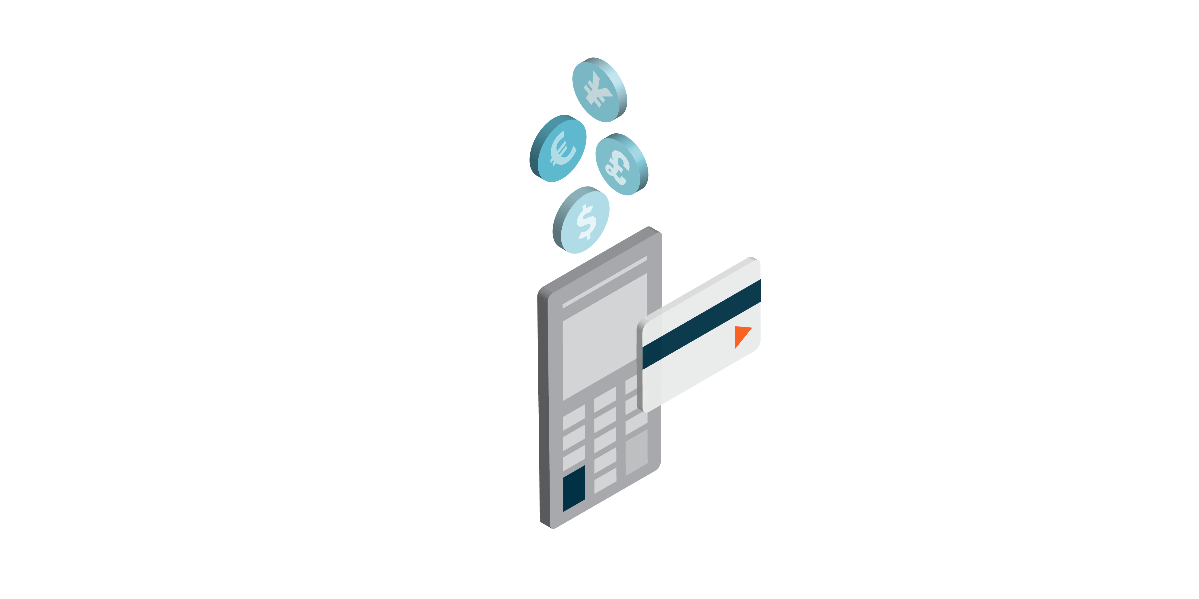 Icon of card reader, card and coins