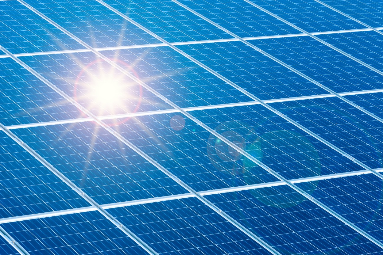 blue solar panels