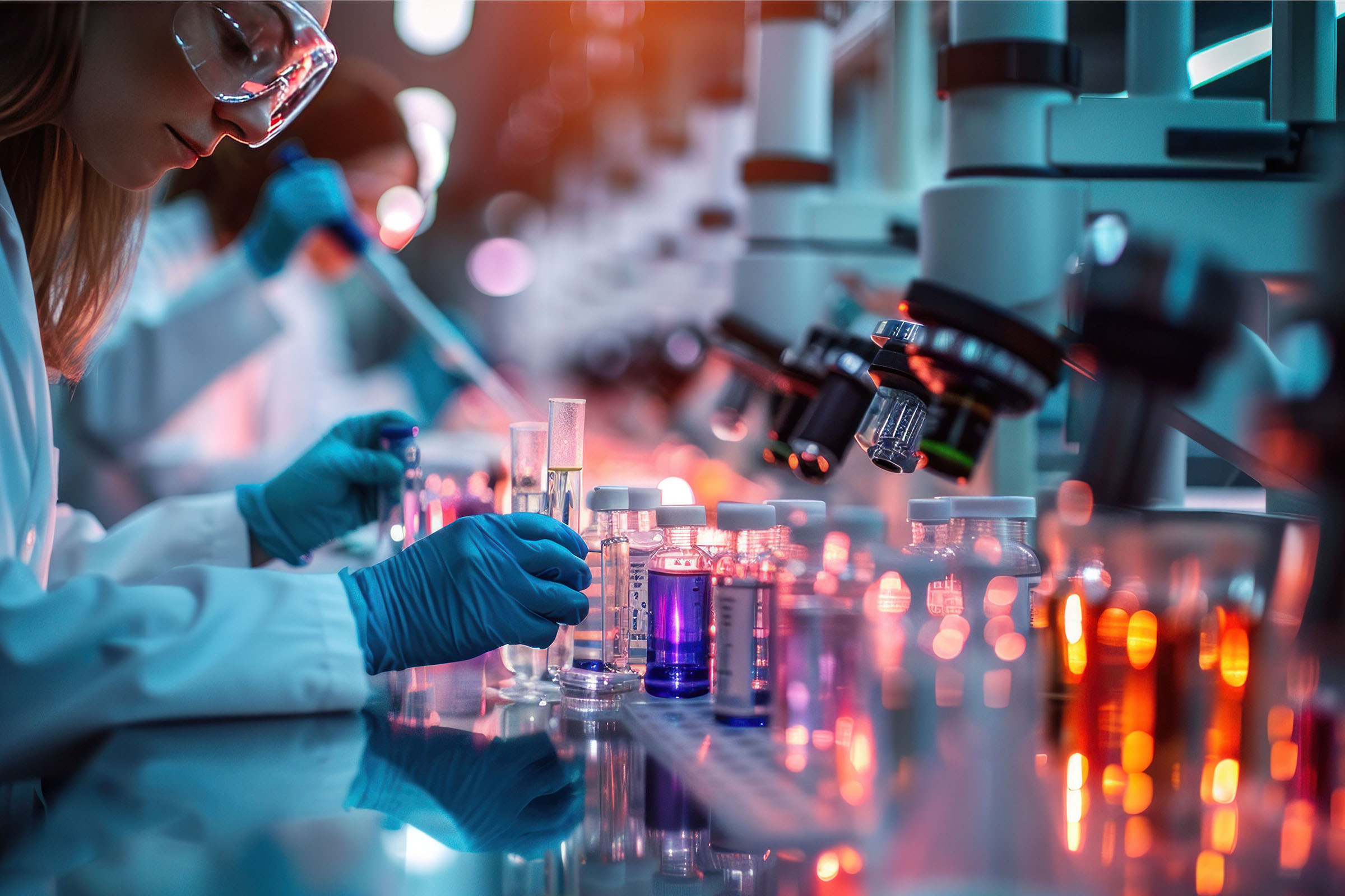 Person doing testing in biotech lab