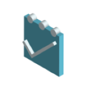 3D icon of a tick on blue box