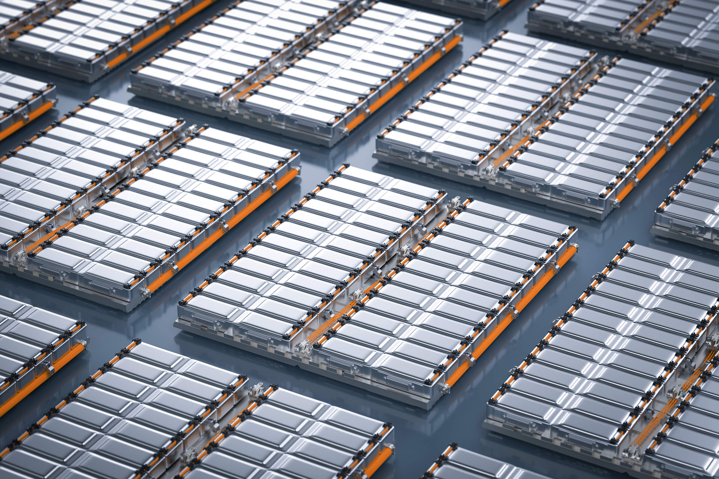 Bank of electric car batteries