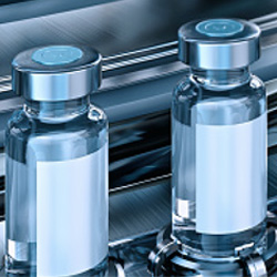 Vials of medicine being filled